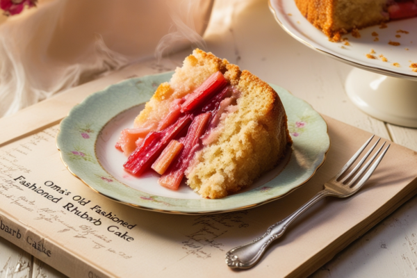 Omas Old Fashioned Rhubarb Cake