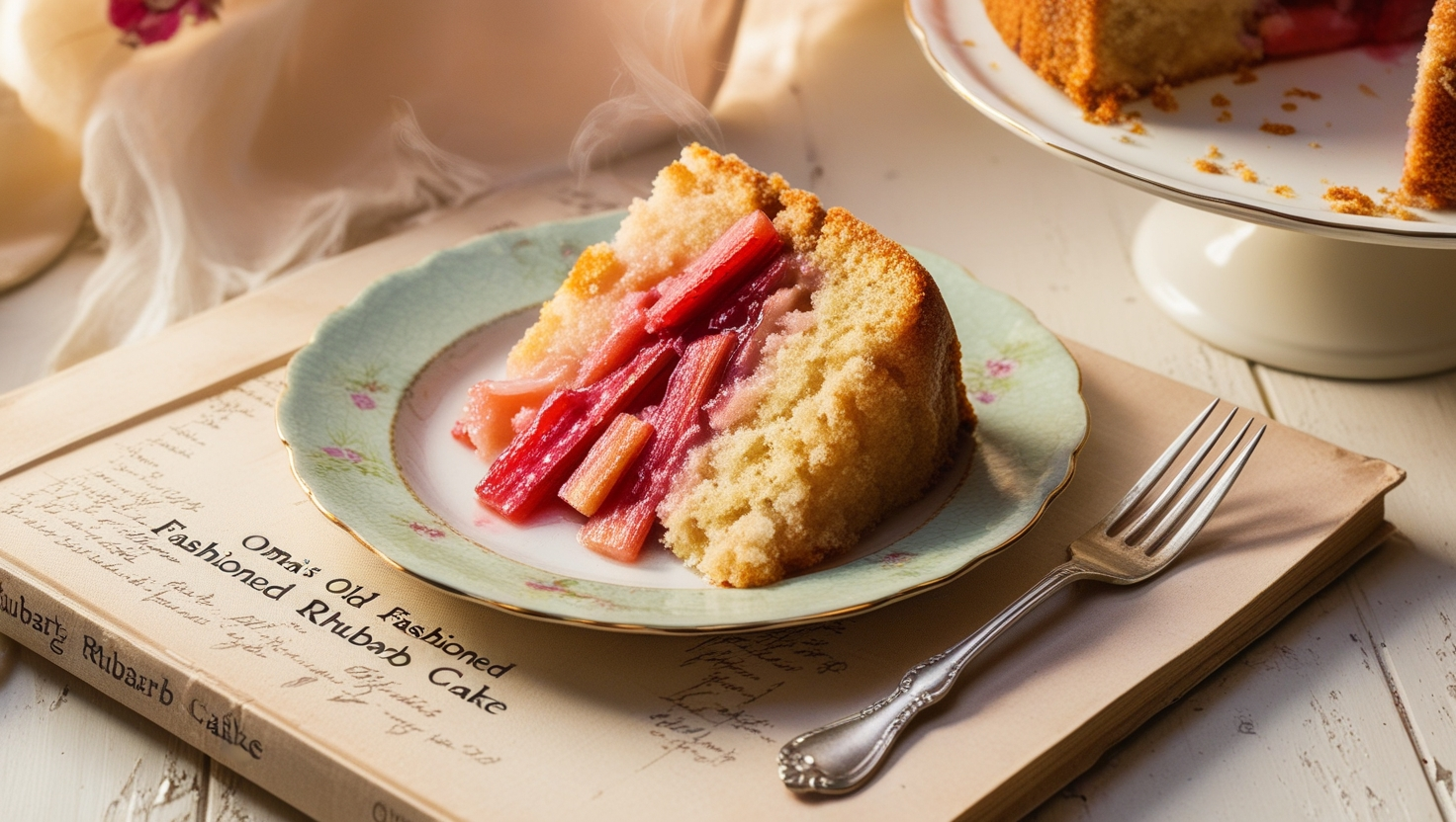 Omas Old Fashioned Rhubarb Cake