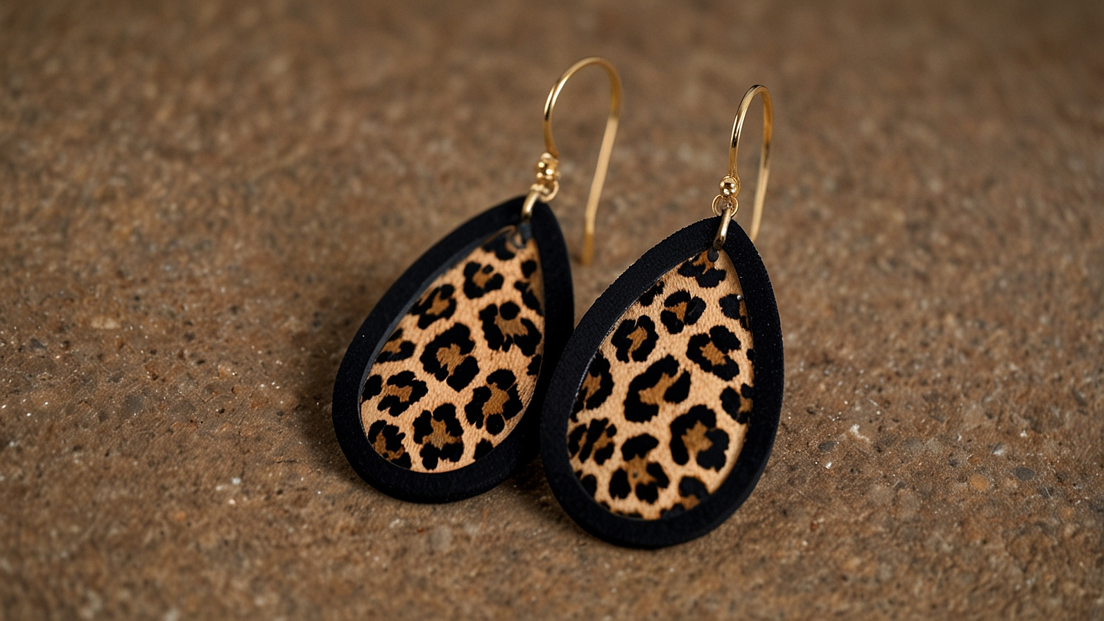 Belle Noel Leopard Suede Earrings Linear